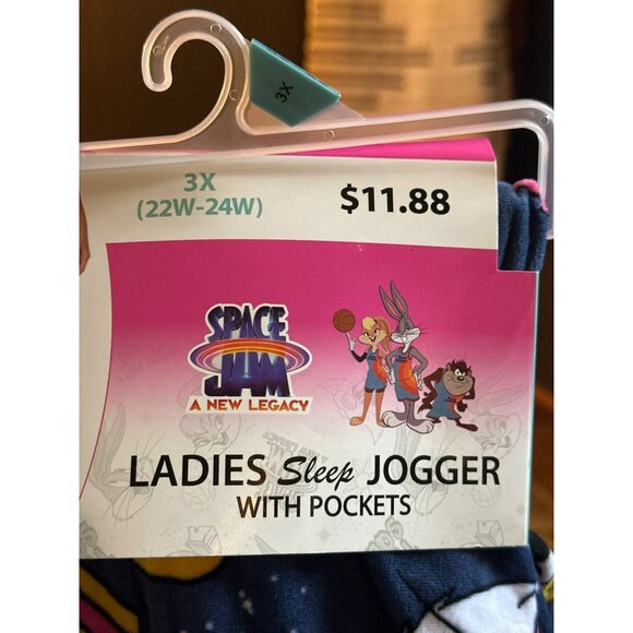 NEW Briefly Stated Women’s Space Jam Jogger Sleep Pants Warner Bros 3X (22W-24W) - Picture 2 of 2